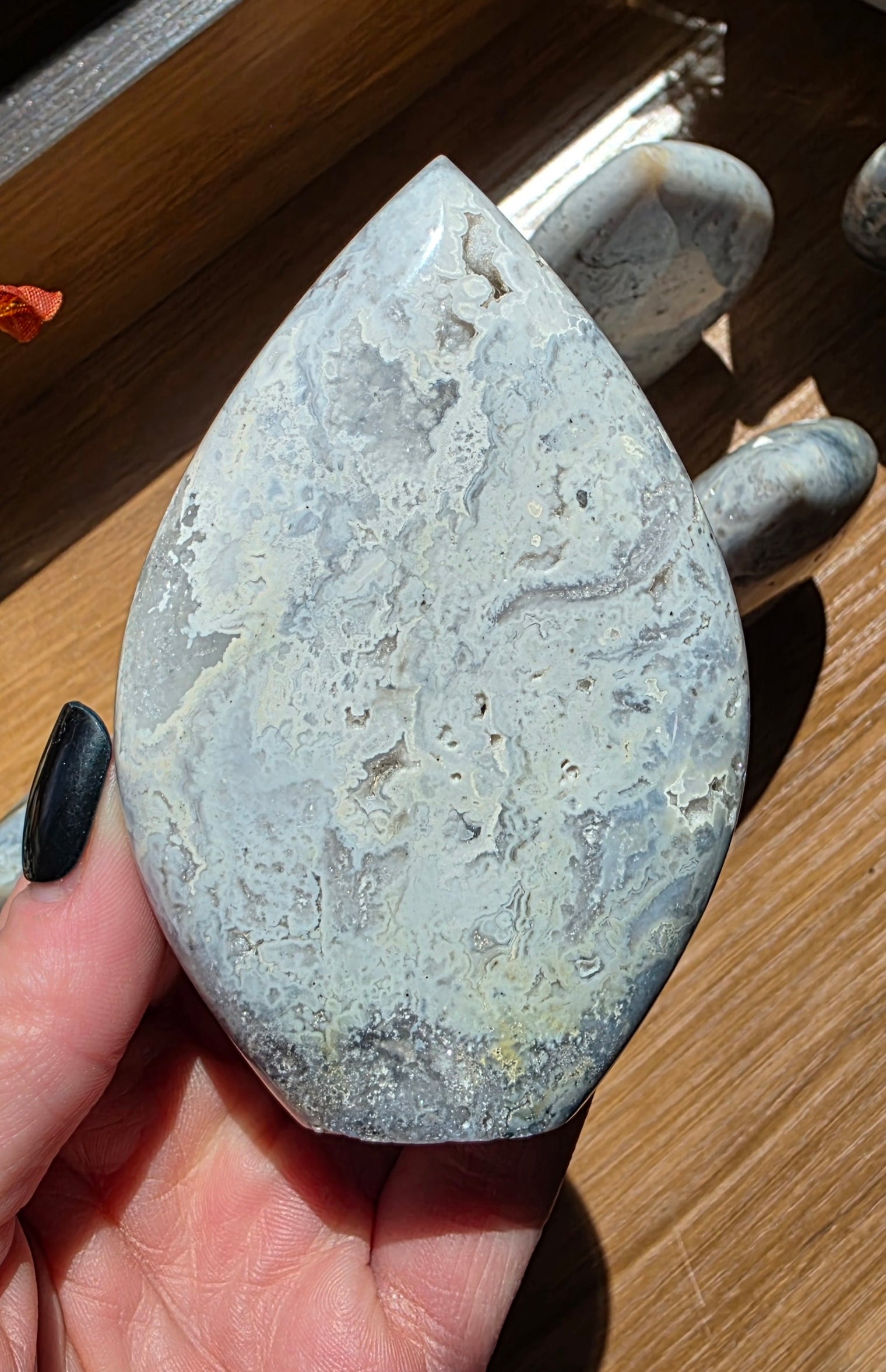 Blue Plume Agate Flame