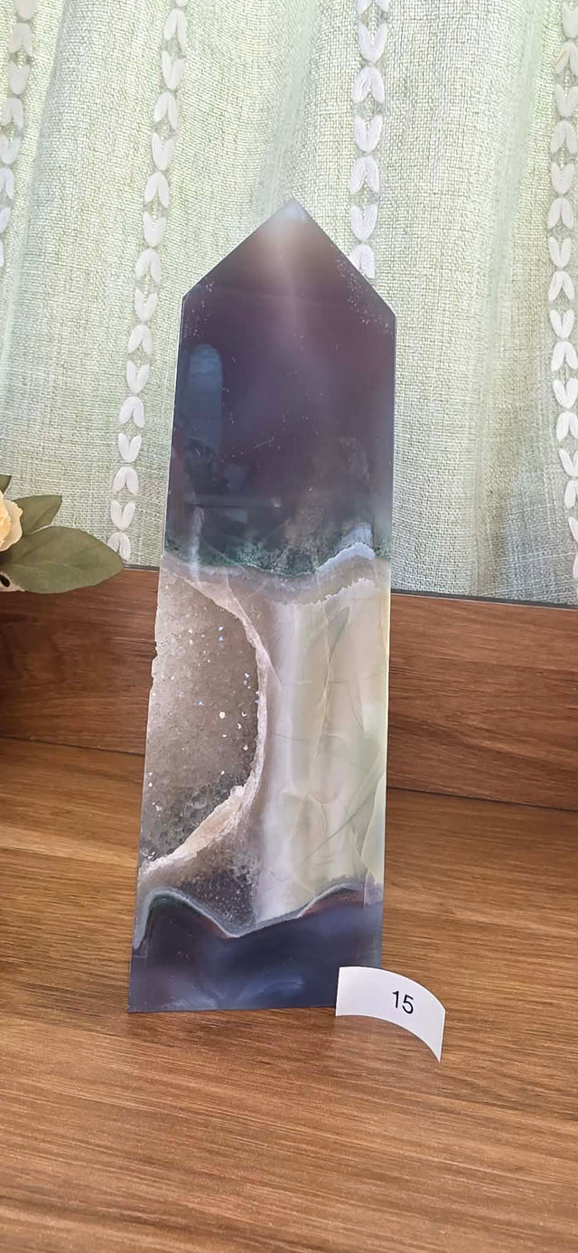 Large Druzy Geode Agate Towers