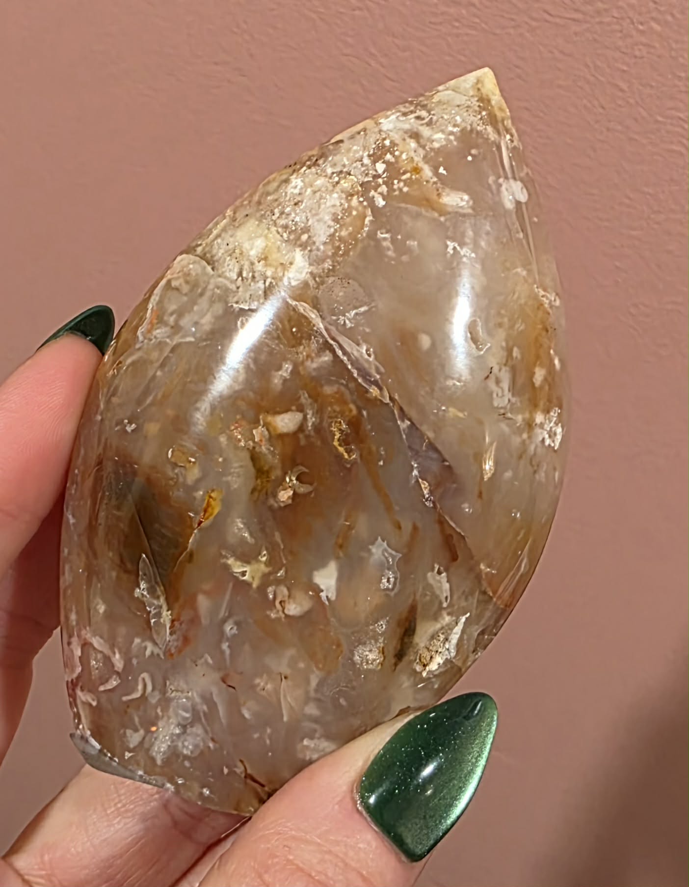 Pink Plume Agate Flame