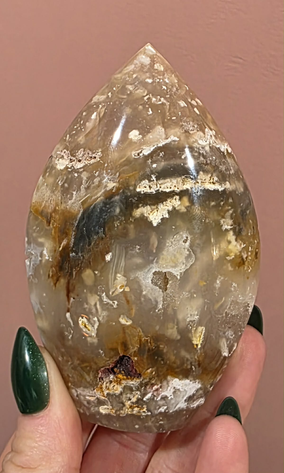 Pink Plume Agate Flame