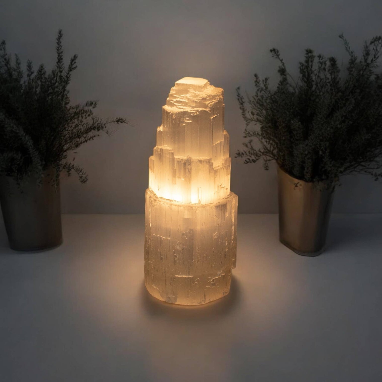 Selenite Lamp Single Tower - Small