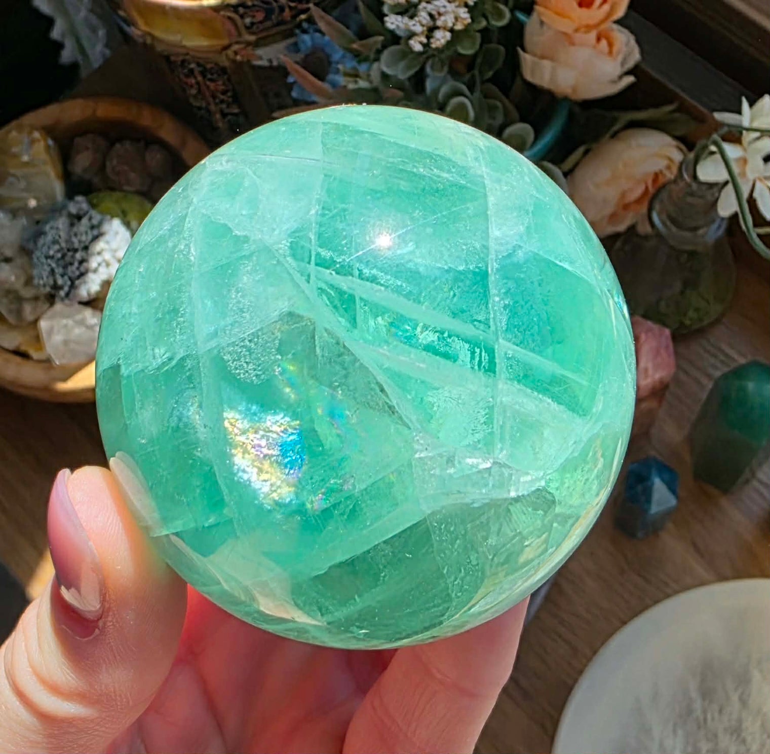 Green Fluorite Sphere