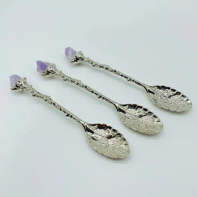 Raw Amethyst Cluster Tea Spoon