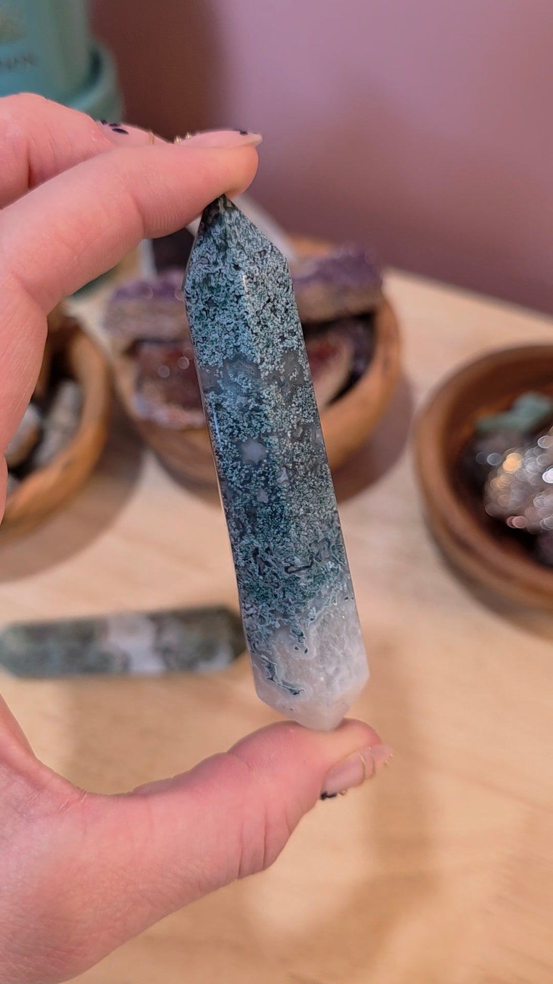 Double Point Moss Agate