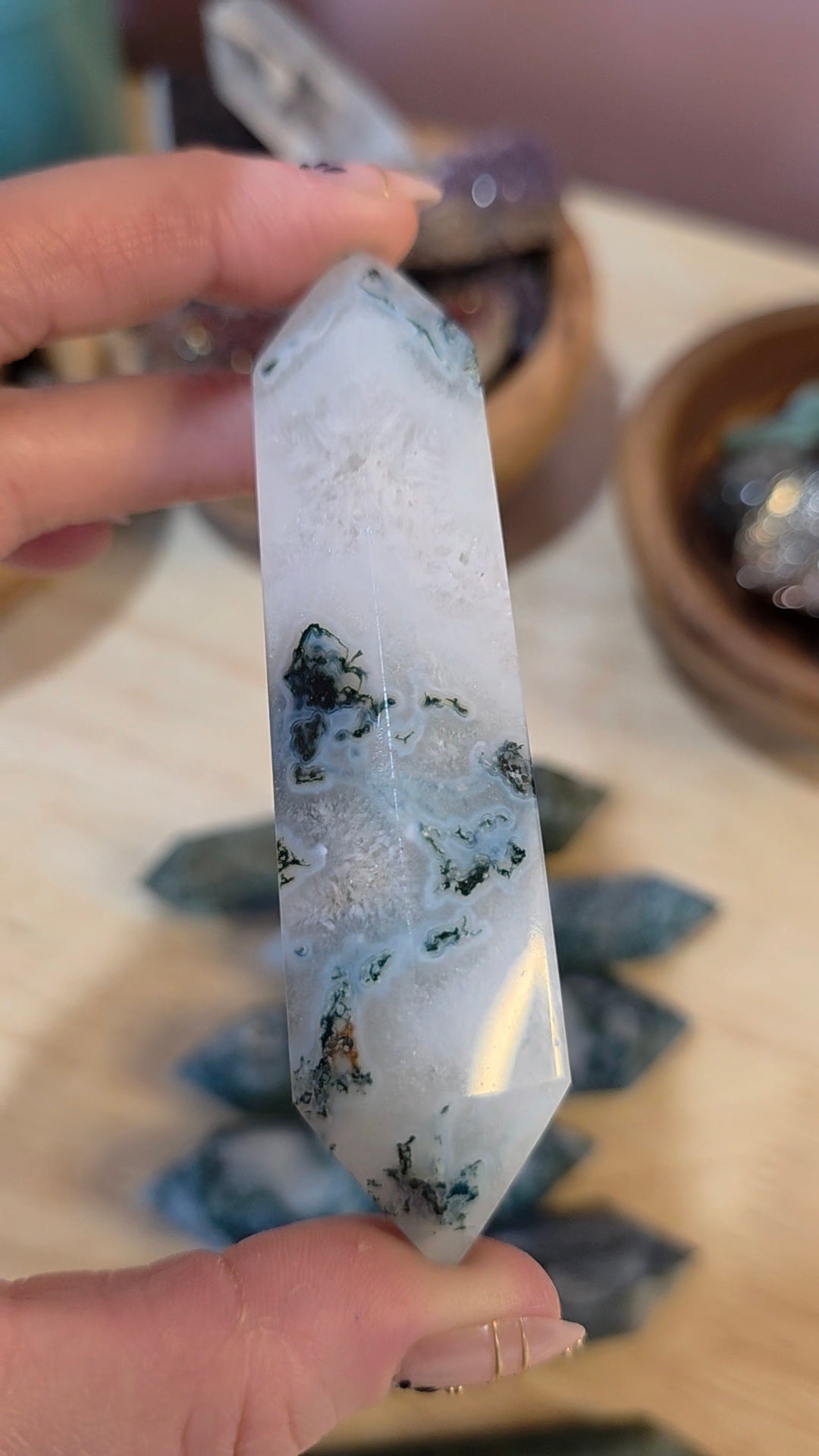 Double Point Moss Agate