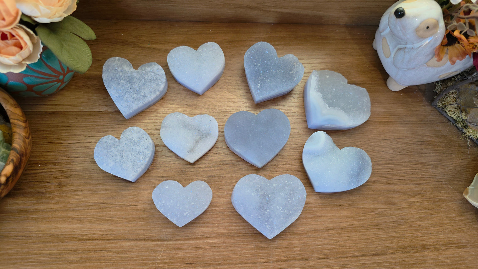 Druzy Blue Chalcedony Heart