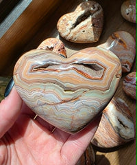 Pink Lace Agate Heart