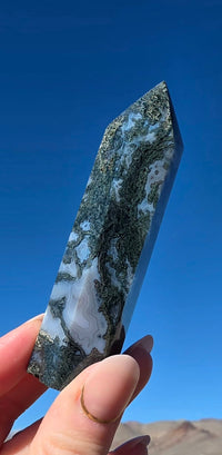 Green Moss Agate Tower