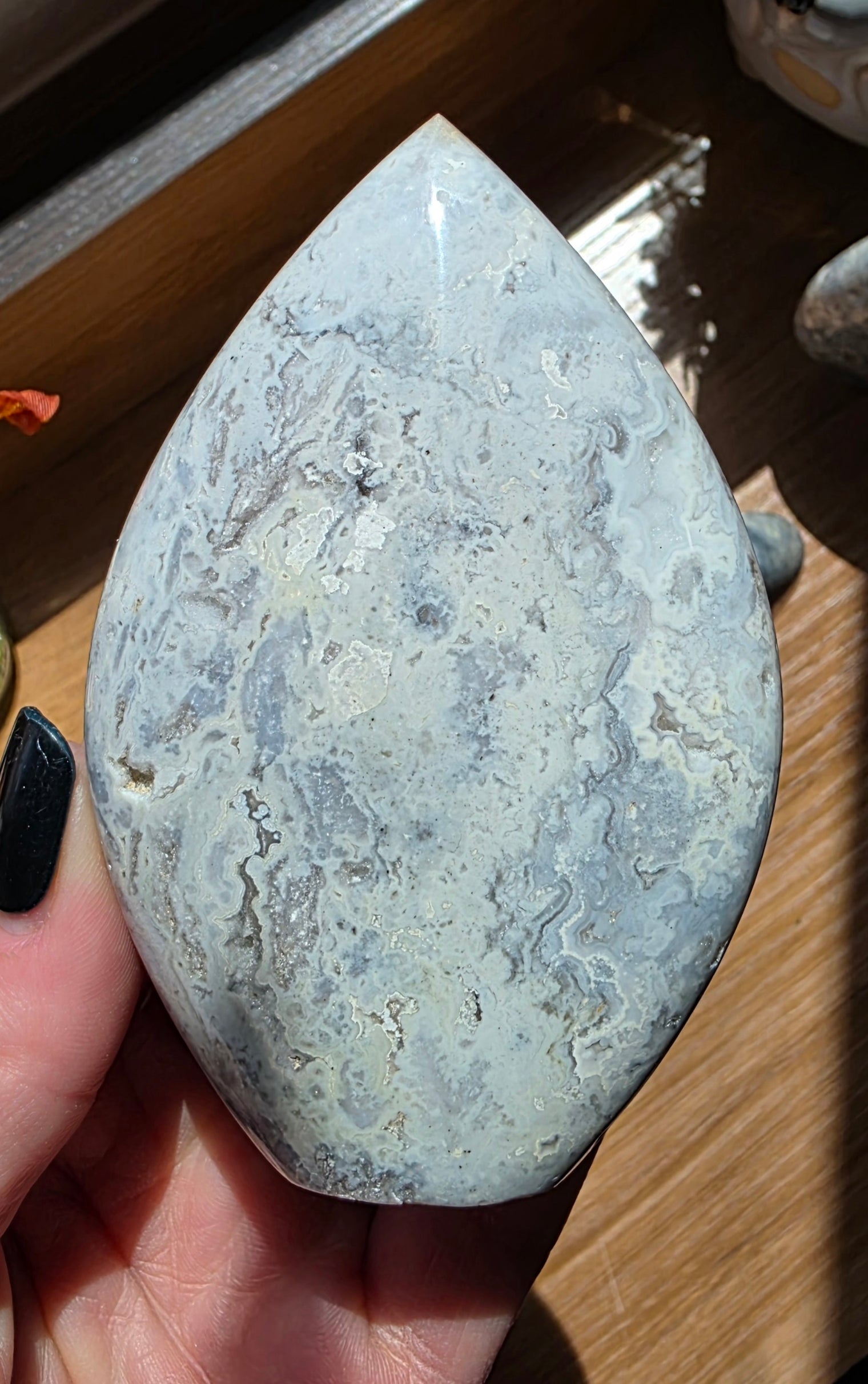Blue Plume Agate Flame