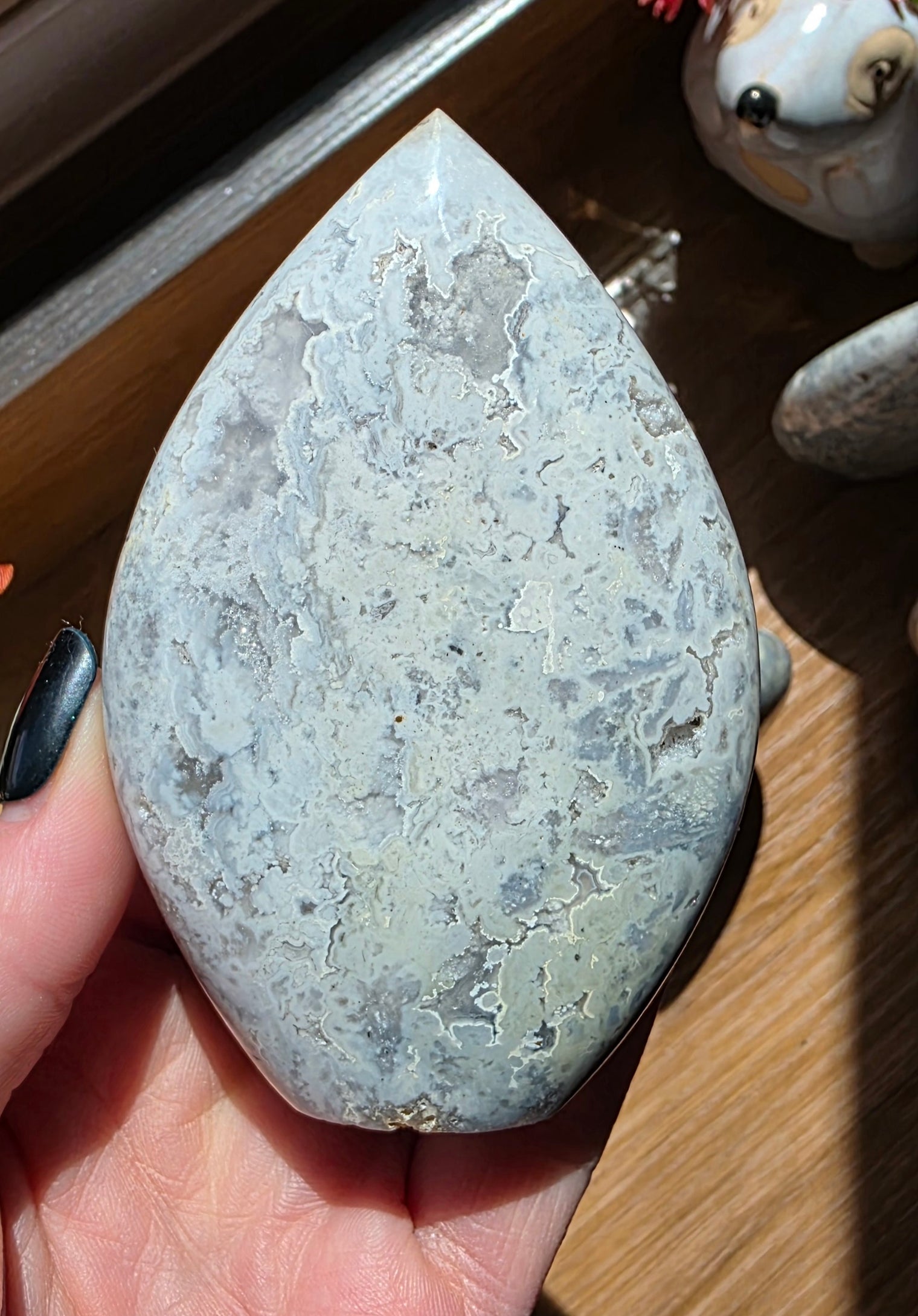 Blue Plume Agate Flame