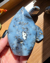 Dark Blue Plume Agate Flame