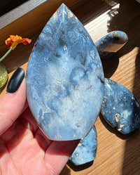 Dark Blue Plume Agate Flame
