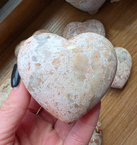 Pink Plume Agate Heart