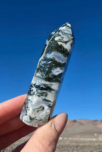 Green Moss Agate Tower