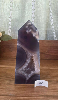 Large Druzy Geode Agate Towers