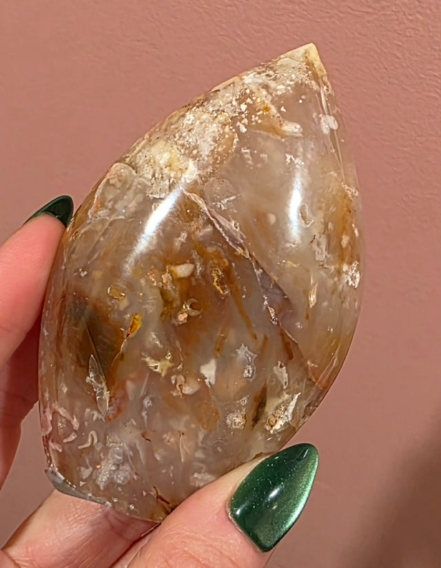 Pink Plume Agate Flame