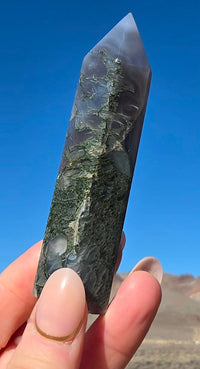 Green Moss Agate Tower
