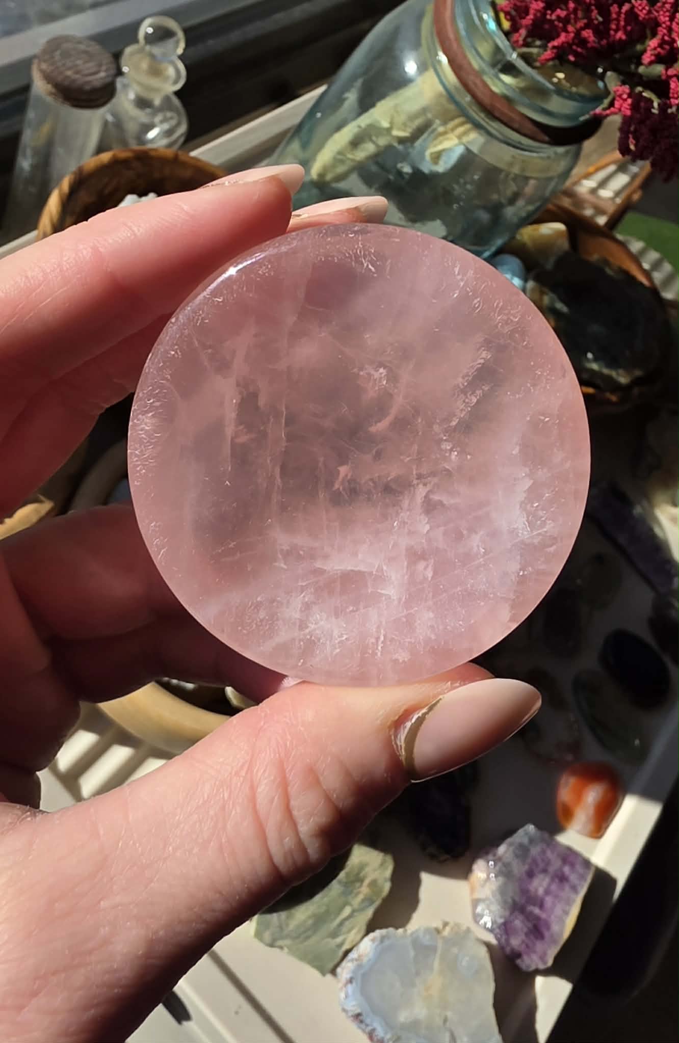 Rose Quartz Shallow Bowl