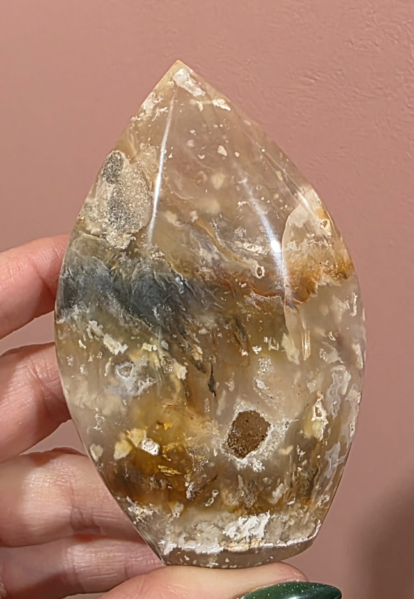 Pink Plume Agate Flame