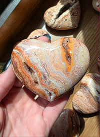 Pink Lace Agate Heart