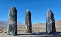Green Moss Agate Tower
