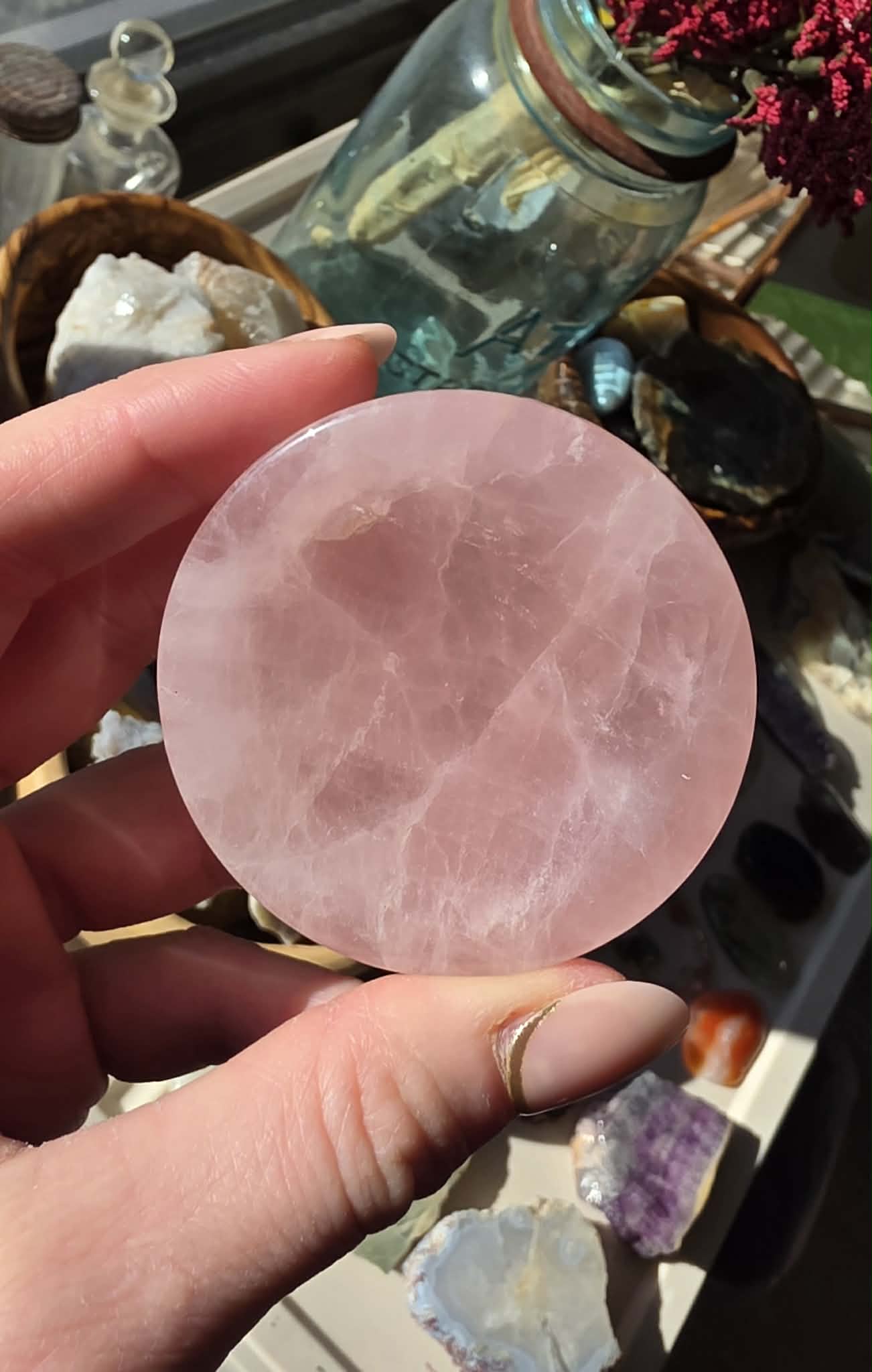 Rose Quartz Shallow Bowl
