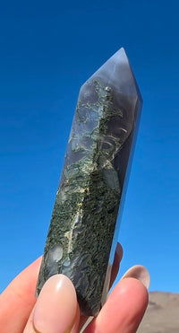Green Moss Agate Tower