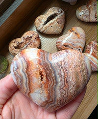 Pink Lace Agate Heart