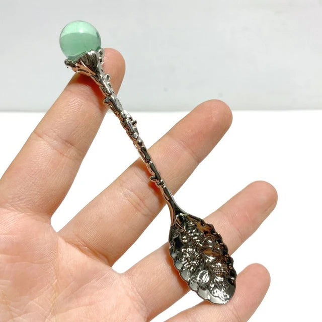 Fluorite Sphere Tea Spoon