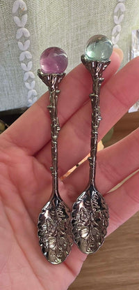 Fluorite Sphere Tea Spoon