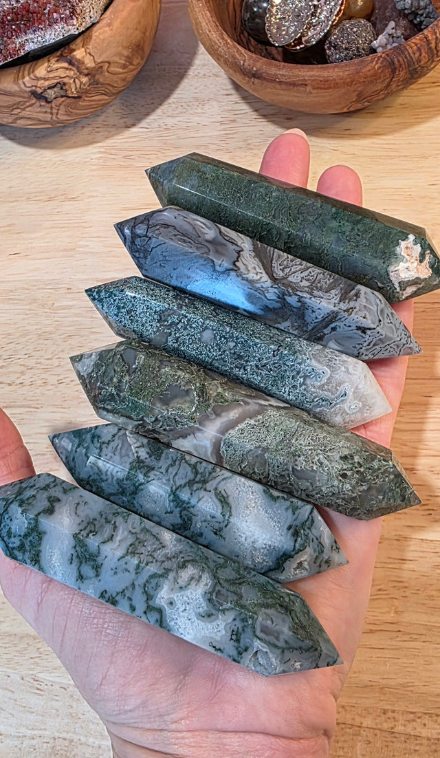 Double Point Moss Agate