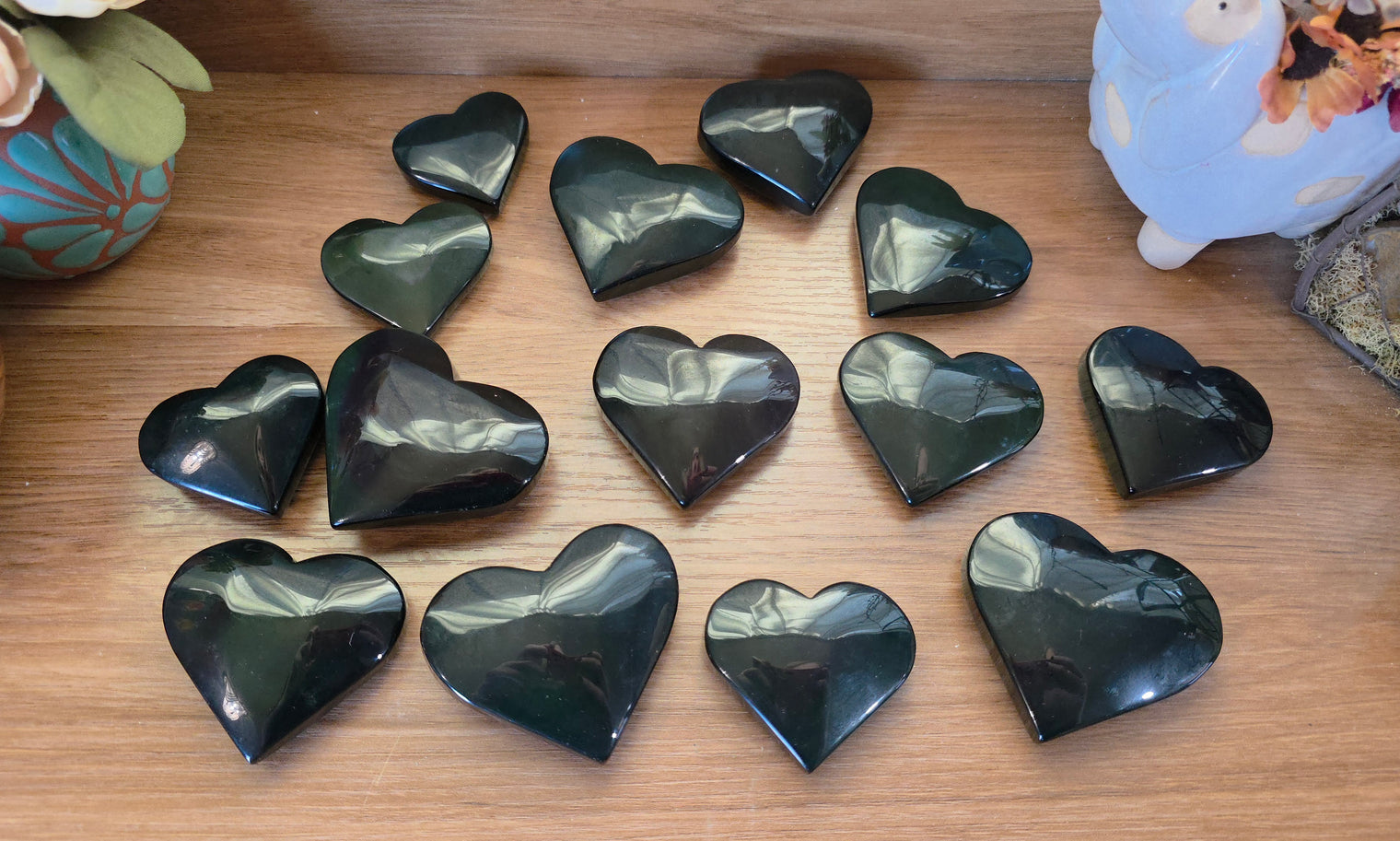 Rainbow Cat Eye Obsidian Heart